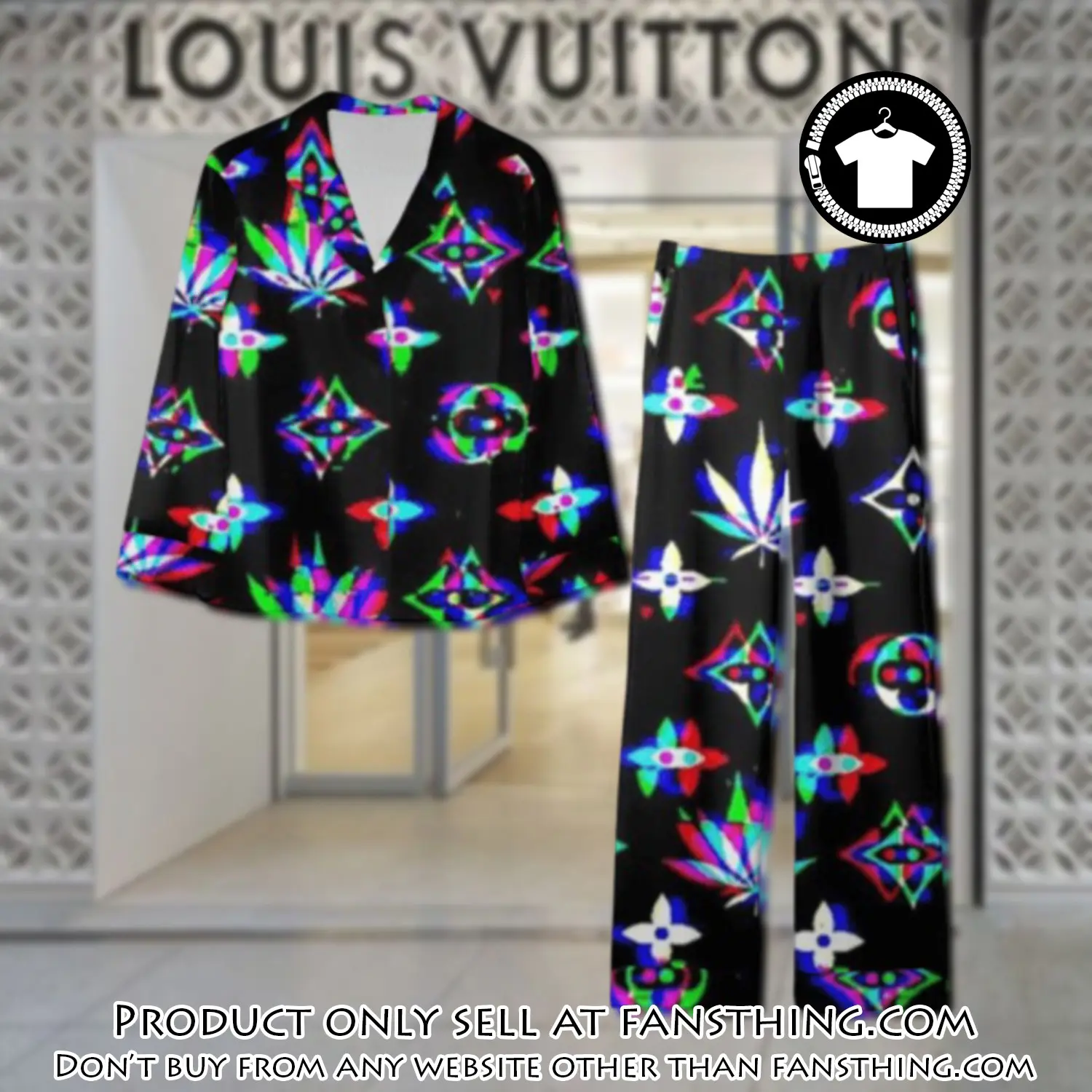 Trending luxury lv satin pajama set pjs1080 fst0715678